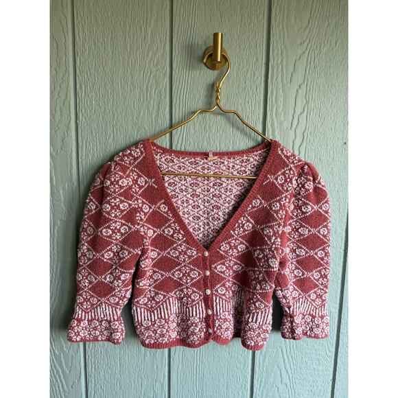 Free People Geo Floral Cardigan, Large - Picture 4 of 7